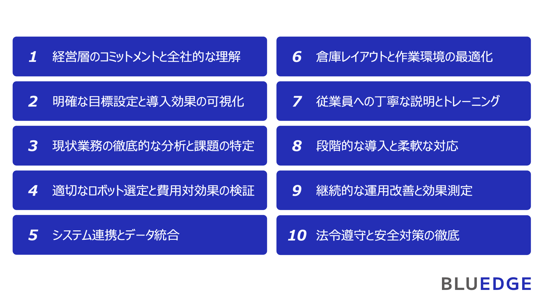 BLUEDGE 物流倉庫へのロボット導入成功のポイント